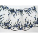 Вышивка на сетке голубые цветы 23 см (VN-15)